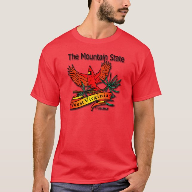 West- VirginiagebirgsStaats-Kardinal T-Shirt (Vorderseite)