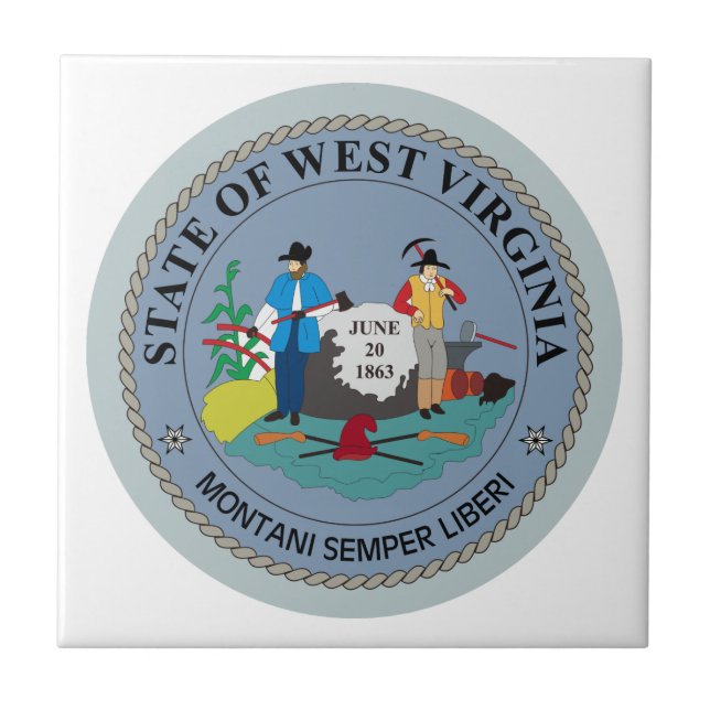 West- VirginiaStaats-Siegel Fliese (Vorderseite)