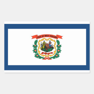 West- VirginiaStaatsflagge Rechteckiger Aufkleber