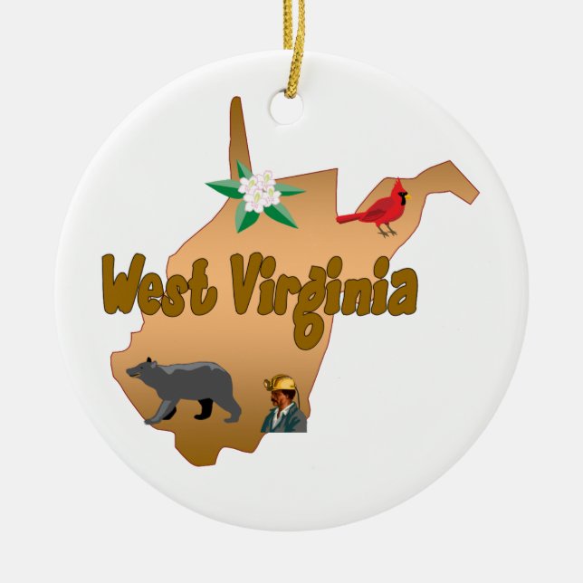 West- VirginiaWeihnachtsbaum-Verzierung Keramik Ornament (Vorne)