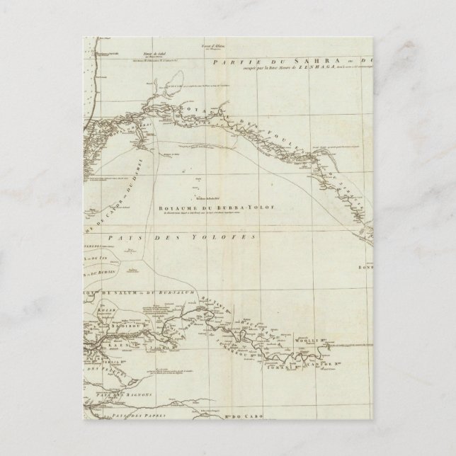 Westafrika mit geografischen Angaben Postkarte (Vorderseite)