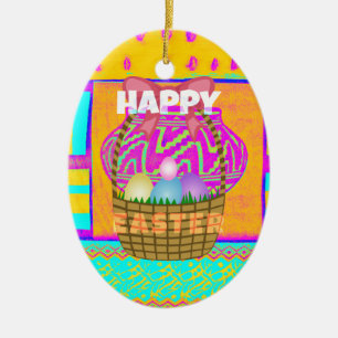Westafrikanischer Inspirierter Osterkorb Keramikornament