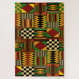 Westafrikanisches königliches Kente-Stoff-Puzzlemu