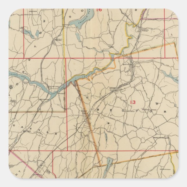 Westchester County, New York 2 Quadratischer Aufkleber (Vorderseite)