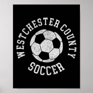 Westchester County Soccer Retro abgenutzt 90er Vi Poster