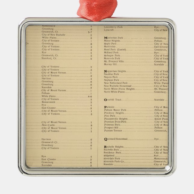 Westchester Landkreis, New York 4 Silbernes Ornament (Vorne)