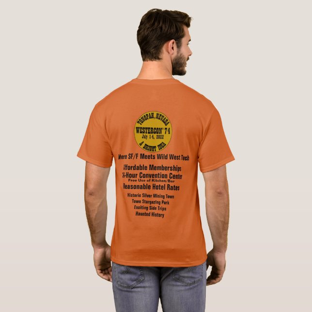 Westercon 74 T Shirt (beidseitig) (Schwarz voll)