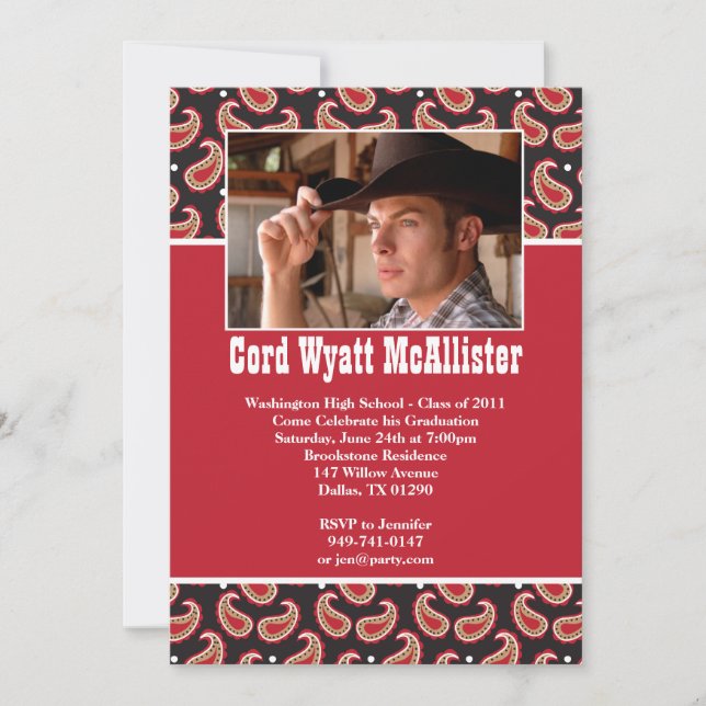 Western Abschluss Einladung (Vorderseite)