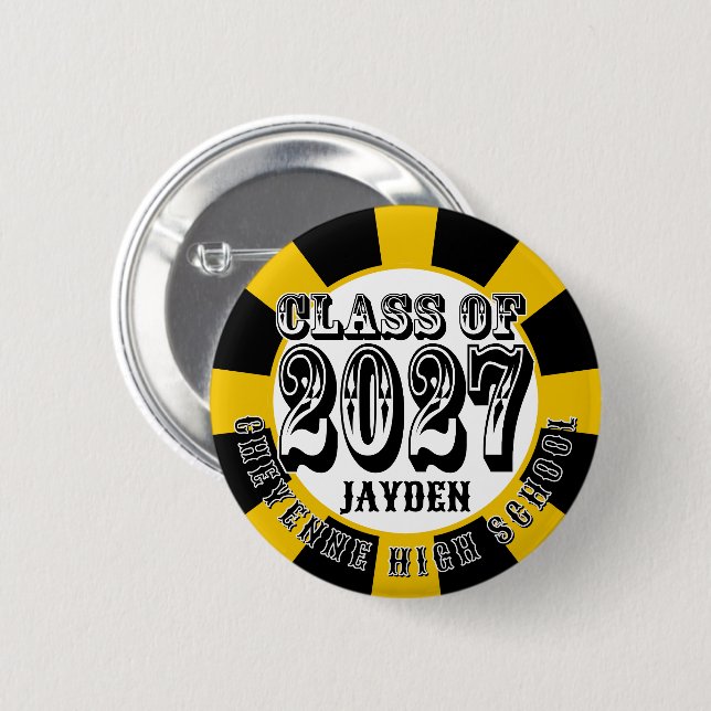 Western-Abschlussklasse 2027 Button (Vorne & Hinten)