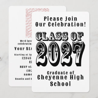 Western Abschlussklasse 2027 Foto Abitur Einladung