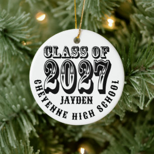 Western Abschlussklasse 2027 Foto Abitur Keramik Ornament