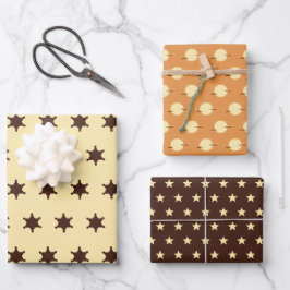 Western-Abzeichen-Muster Geschenkpapier Set