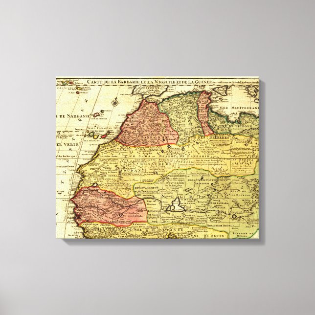 Western AfrikaPanoramakarte Westafrika Leinwanddruck (Vorderseite)