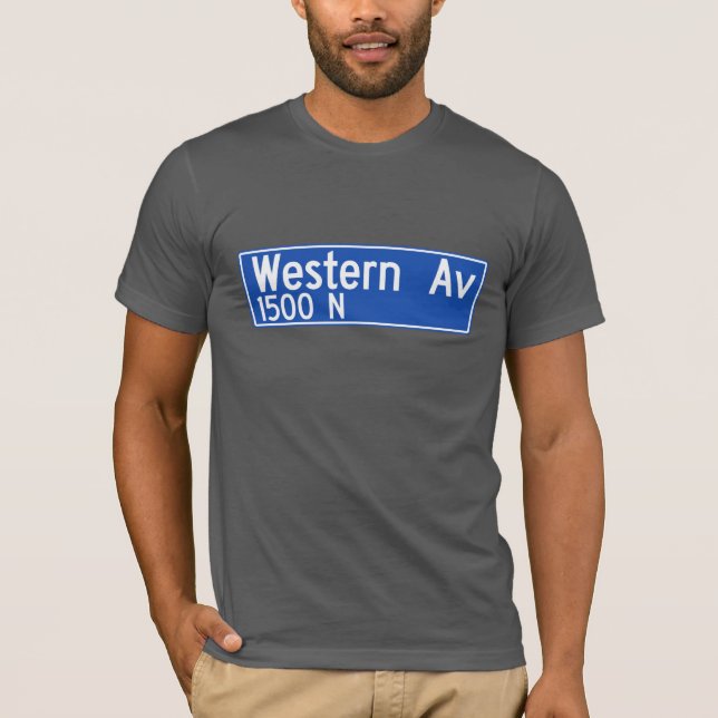 Western-Allee, Los Angeles, CA-Straßen-Zeichen T-Shirt (Vorderseite)