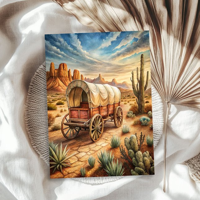Western alter Holzkarren in der Prärie Wildwest Seidenpapier (Western old wooden cart in prairie wild west tissue paper)