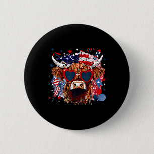 Western America Kuh glücklich 4. Juli Kuh Lover Button