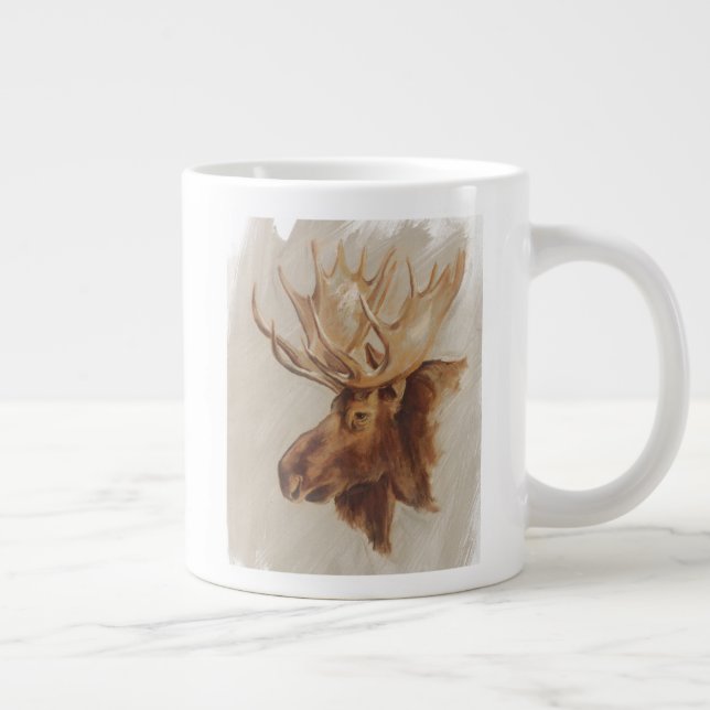 Western American Animal Study | Elche Portrait Jumbo-Tasse (Rechts)