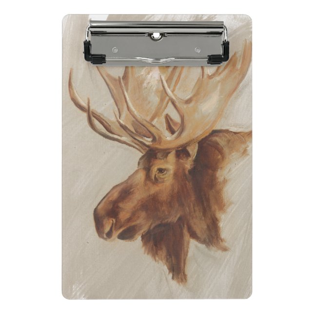 Western American Animal Study | Elche Portrait Mini Klemmbrett (Vorderseite)