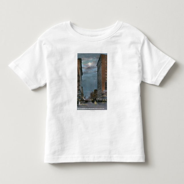 Western-Ansicht der Flussufer-Allee nachts Kleinkind T-shirt (Vorderseite)