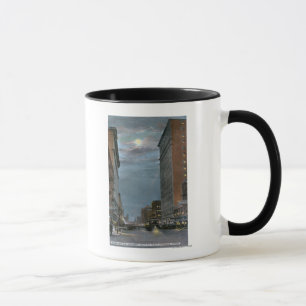Western-Ansicht der Flussufer-Allee nachts Tasse