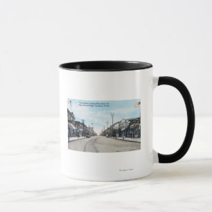 Western-Ansicht der Reiher-Straße von der Brücke Tasse