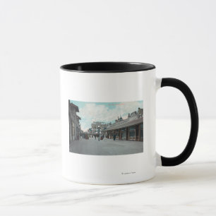 Western-Ansicht vom PikeLong Strand, CA Tasse