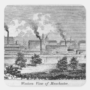 Western-Ansicht von Manchester Quadratischer Aufkleber