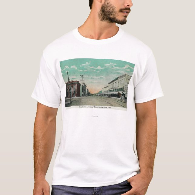 Western-Ansicht von viertem StreetSanta Rosa, CA T-Shirt (Vorderseite)