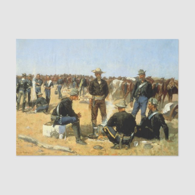 Western Art "Cavalryman's Breakfast" Seidenpapier (Vorderseite)