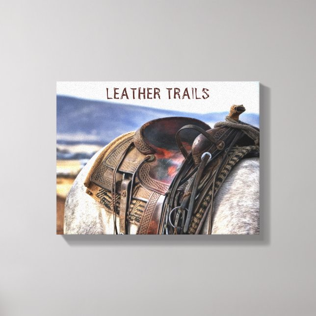 Western Art Horse Saddle Canvas Print Leinwanddruck (Vorderseite)