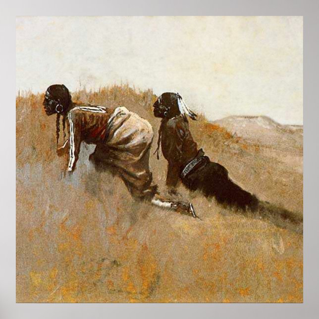 Western Art "Indian Scouts Watching Custer" Poster (Vorne)