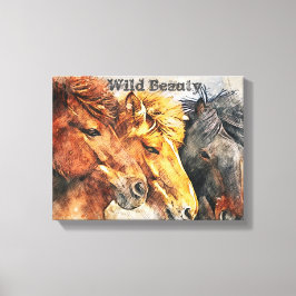 Western Art Wild Pferde Leinwanddruck