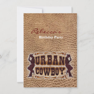 Western aus geschliffenem Leder Urban Cowboy Einladung