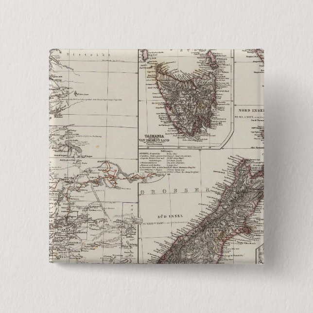 Western Australien Tasmanien und Neuseeland Button (Vorderseite)