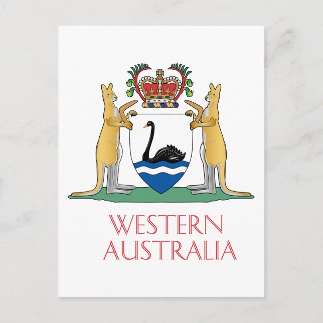 Western Australien Wappen Postkarte (Vorderseite)