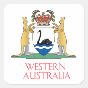 Western Australien Wappen Quadratischer Aufkleber