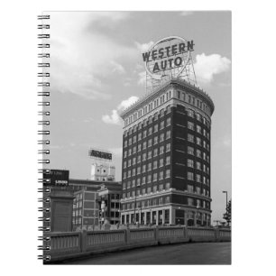Western Auto Signieren Schwarz & Weiß Architektur  Notizblock