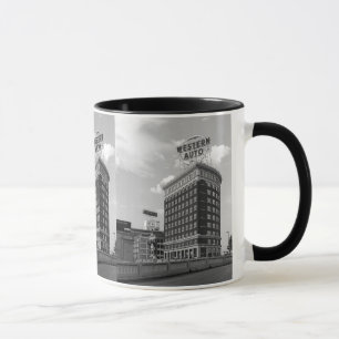 Western-Auto-Zeichen-schwarzes u. weißes Tasse