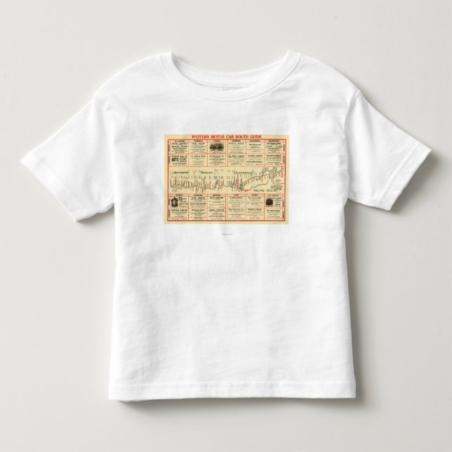 Western-Automobil-Weg GuidePanoramic Karte Kleinkind T-shirt (Vorderseite)