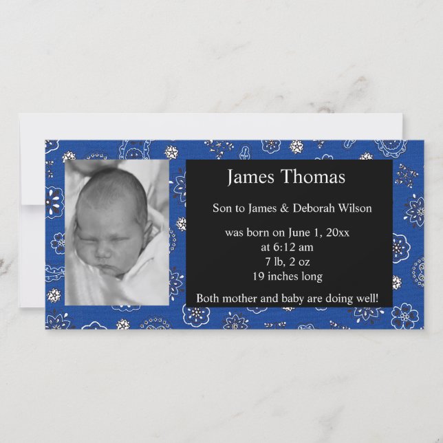 Western Baby Birth Ankündigung (Vorderseite)