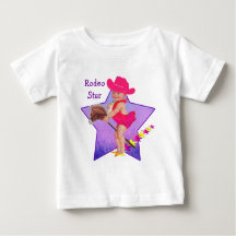 Western Baby Cowgirl am Stick Horse