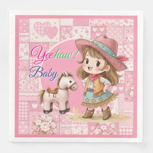 Western Baby Cowgirl Papierplatte Serviette