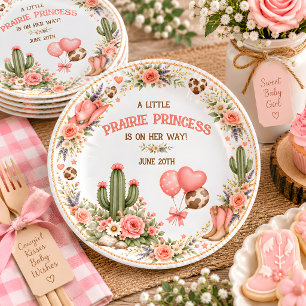 Western-Baby-Party Prairie Princess Pappteller