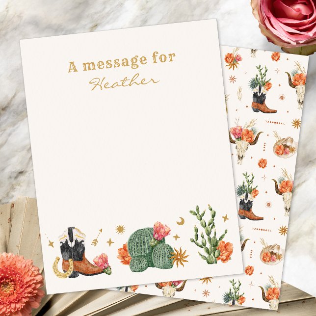 Western Baby Showcard (Western Theme Baby Shower Message Card by Painted Paperie
)