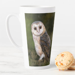 Western Barn Owl - Mignes Aquarellmalerei  Milchtasse