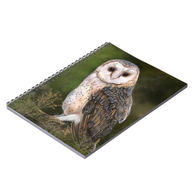 Western Barn Owl Notebook Notizblock (Linke Seite)