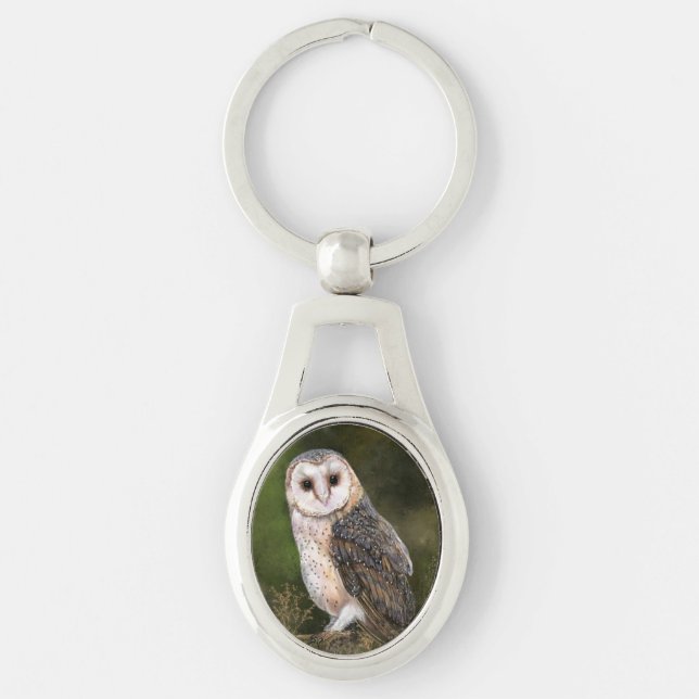 Western Barn Owl Schlüsselanhänger (Vorderseite)