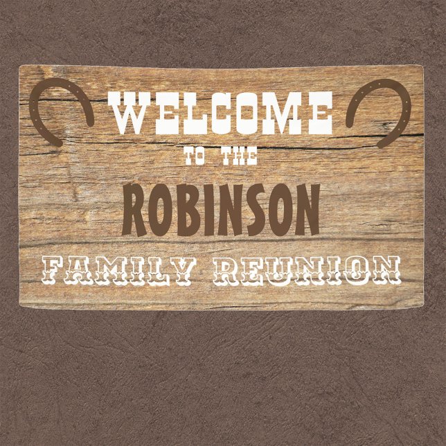 Western Barnwood Horseshoe Family Wiedersehen Bann Banner (Von Creator hochgeladen)