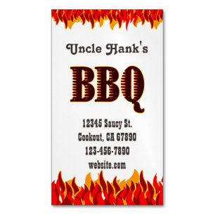 Western BBQ Restaurant Carte magnétique personnali