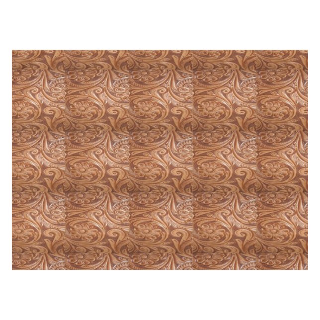 Western bearbeitete ledernen Druck-Tabellen-Stoff Tischdecke (Vorderseite (Horizontal))